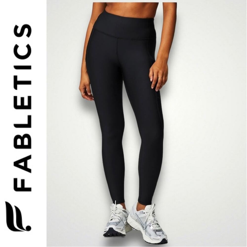Fabletics NEW On The Go PowerHold Athleisure Yoga High Waisted Legging Black 1X
